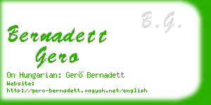 bernadett gero business card